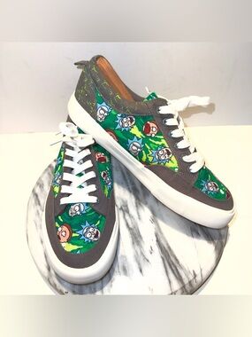 Men 9 Woman 10.5  Ground Up Rick & Morty  Grey Green Blue Cartoon Network Shoe